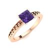 Image 2 : Natural 1.09 CTW Amethyst Solitaire Ring 18K Rose Gold