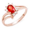 Image 1 : 0.70 ctw Red Sapphire & Diamond Ring 14k Rose Gold - REF-18Y3X