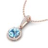 2.75 ctw Sky Blue Topaz & Micro Pave Diamond Necklace 14k Rose Gold - REF-39M5G