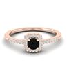 Image 1 : 0.55 ctw Micro Pave VS/SI Diamond Ring Designer 14k Rose Gold - REF-22X2A