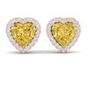 Image 1 : 2 ctw Citrine & Micro Pave VS/SI Diamond EARRRING Heart 14k Rose Gold - REF-38W2H