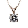 0.50 ctw Certified VS/SI Quality Cushion Diamond Necklace 10k Rose Gold - REF-65W2H