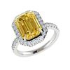 Image 2 : 4.50 ctw Citrine & Micro Pave VS/SI Diamond Ring 18k White Gold - REF-47F3M