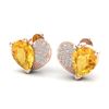 2.50 ctw Citrine & Micro Pave VS/SI Diamond Earrings 10k Rose Gold - REF-22N5F
