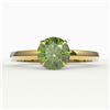 2 ctw Green Tourmaline Designer Engagment Ring 18k Yellow Gold - REF-40H9R