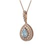 3.77 ctw Aquamarine & Diamond Victorian Necklace 14K Rose Gold - REF-160G2W