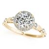 0.75 ctw Certified VS/SI Diamond Halo Ring 18k Yellow Gold - REF-90K8Y