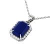 5.50 ctw Sapphire & Micro Pave VS/SI Diamond Necklace 18k White Gold - REF-54F3M