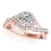 Image 2 : 1 ctw Certified VS/SI Diamond 2pc Wedding Set Halo 14k Rose Gold - REF-92A8N