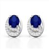 2.50 Sapphire & Micro VS/SI Diamond Stud Earrings 10k White Gold - REF-19G2W