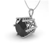 2 ctw Black Certified Diamond Solitaire Necklace 18k White Gold - REF-54A2N