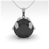 Image 2 : 2 ctw Black Certified Diamond Solitaire Necklace 18k White Gold - REF-54A2N