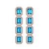 Image 1 : 11.13 ctw Swiss Topaz & Diamond Micro Pave Halo Earrings 10k Rose Gold - REF-172K8Y