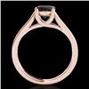 Image 2 : 1 ctw Certified VS Black Diamond Solitaire Ring 10k Rose Gold - REF-31M8G
