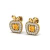 Image 1 : 0.61 ctw Citrine & VS/SI Diamond Micro Pave Earrings 18k Yellow Gold - REF-32Y6X
