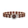 Image 1 : 14.98 ctw Garnet & Diamond Bracelet 14K Rose Gold - REF-178X2A