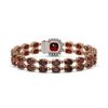 Image 3 : 14.98 ctw Garnet & Diamond Bracelet 14K Rose Gold - REF-178X2A