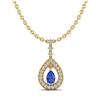 Image 2 : 1.15 ctw Tanzanite & Micro Pave VS/SI Diamond Necklace 14k Yellow Gold - REF-49Y3X