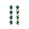 Image 1 : 6.47 ctw Emerald & Diamond Micro Pave Halo Earrings 10k White Gold - REF-143W6H