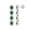 Image 2 : 6.47 ctw Emerald & Diamond Micro Pave Halo Earrings 10k White Gold - REF-143W6H