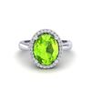 Image 1 : 2.50 ctw Peridot & Micro Pave VS/SI Diamond Ring 18k White Gold - REF-42K4Y