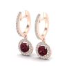 Image 1 : 1.75 ctw Garnet & Micro VS/SI Diamond Certified Earrings 14k Rose Gold - REF-56H2R
