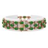 Image 2 : 11.02 ctw Jade & Diamond Row Bracelet 10K Rose Gold - REF-209A3N