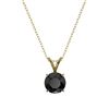 Image 3 : 1 ctw Fancy Black Diamond Solitaire Necklace 10k Yellow Gold - REF-21G5W