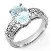 2.75 ctw Aquamarine & Diamond Ring 14k White Gold - REF-51M6G