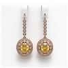 7.65 ctw Canary Citrine & Diamond Victorian Earrings 14K Rose Gold - REF-216A9N