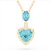 4 ctw Sky Blue Topaz & VS/SI Diamond Heart Necklace 10k Yellow Gold - REF-21W3H