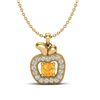 0.30 ctw Citrine & VS/SI Diamond Micro Pave Necklace 18k Yellow Gold - REF-22Y8X