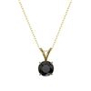 Image 3 : 0.75 ctw Fancy Black Diamond Solitaire Necklace 10k Yellow Gold - REF-18M4G