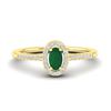 0.56 ctw Emerald & Micro Pave VS/SI Diamond Ring 18k Yellow Gold - REF-23M5G