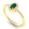 Image 2 : 0.56 ctw Emerald & Micro Pave VS/SI Diamond Ring 18k Yellow Gold - REF-23M5G