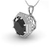 1 ctw Black Diamond Solitaire Necklace Art Deco 14k White Gold - REF-29N9F