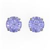 Image 1 : 4 ctw Tanzanite Designer Stud Earrings 18k White Gold - REF-46H4R