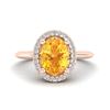 1.75 ctw Citrine & Micro VS/SI Diamond Ring Halo 14k Rose Gold - REF-25K9Y