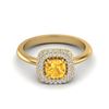 1.16 ctw Citrine & Micro VS/SI Diamond Ring Halo 18k Yellow Gold - REF-53N5F