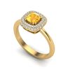 Image 2 : 1.16 ctw Citrine & Micro VS/SI Diamond Ring Halo 18k Yellow Gold - REF-53N5F