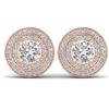 1.45 ctw VS/SI Diamond Art Deco Halo Stud Earrings 14k Rose Gold - REF-126X2A