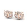 Image 1 : 0.35 ctw Micro Pave VS/SI Diamond Certified Earrings 14k Rose Gold - REF-24H5R