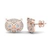 Image 2 : 0.35 ctw Micro Pave VS/SI Diamond Certified Earrings 14k Rose Gold - REF-24H5R