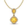 Image 1 : 2.63 ctw Citrine & Micro VS/SI Diamond Necklace Designer 10k Yellow Gold - REF-36A6N