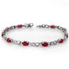 Image 1 : 3.51 ctw Ruby & Diamond Bracelet 10k White Gold - REF-21Y8X