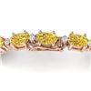 Image 3 : 25.8 ctw Citrine & VS/SI Diamond Eternity Bracelet 10k Rose Gold - REF-118W4H