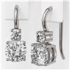 Image 3 : 1.25 ctw Cushion Cut Diamond Designer Earrings 18K White Gold - REF-170Y2X