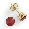 Image 2 : 3 ctw Pink Tourmaline Designer Stud Earrings 18k Yellow Gold - REF-49W3H