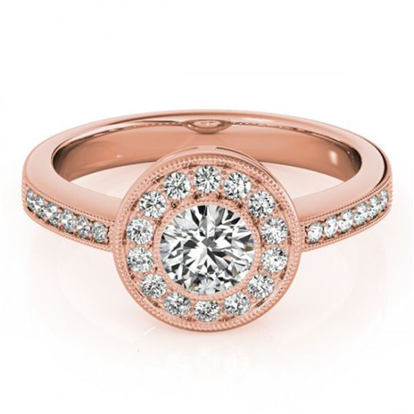 0.8 ctw Certified VS/SI Diamond Halo Ring 18k Rose Gold - REF-97Y8X