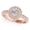 Image 2 : 0.8 ctw Certified VS/SI Diamond Halo Ring 18k Rose Gold - REF-97Y8X